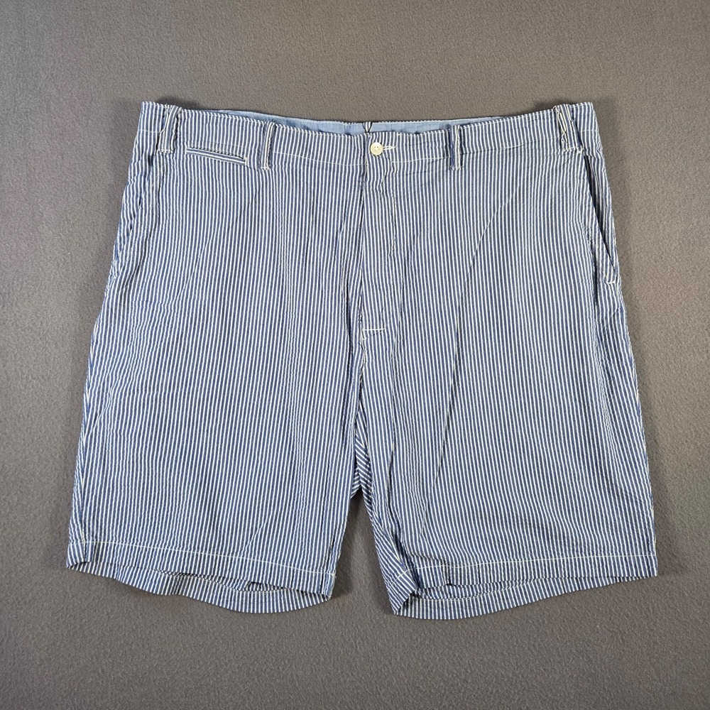 Polo Ralph Lauren Shorts Mens 44B Blue Striped Seersucker Nautical Prep Classic